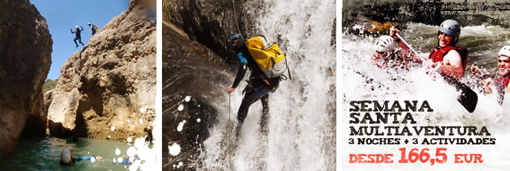 Multiaventura en Semana Santa: barranquismo, rafting, paintball...